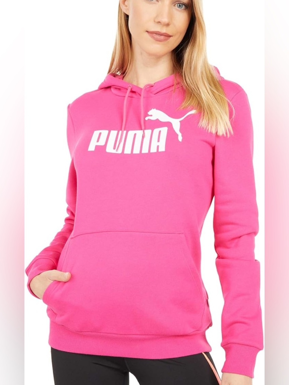 Puma Bubblegum Pink Hoodie with White Logo LIKE NEW